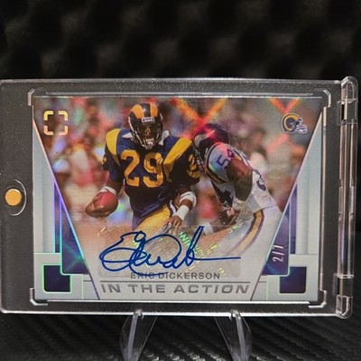 Eric Dickerson 2025 Panini Photogenic In the Action White FOTL Auto 2/7 Rams