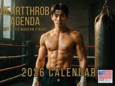 Heartthrob Asian Hot Guys Pinups Wall Calendar 2026 Hot Guy Modern Pinup