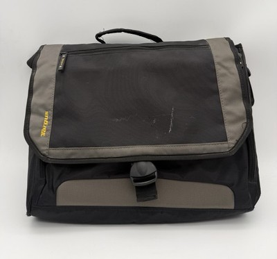 Pre Owned Targus Large Laptop Messenger Bag 17'' Black Gray Yellow Shoulder Strap