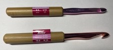 Susan Bates Silvalume Bamboo Handle Aluminum Crochet Hooks L-11/8mm; N-15/10mm