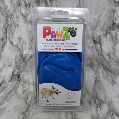 Protex Pawz Rubber Dog Boots Medium Pack of 12 Disposable Reusable Waterproof - Image 1 of 3