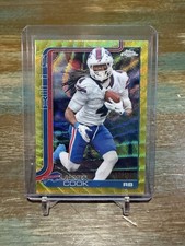 James Cook 2025 Topps Chrome #35 Yellow Refractor /275 Buffalo Bills