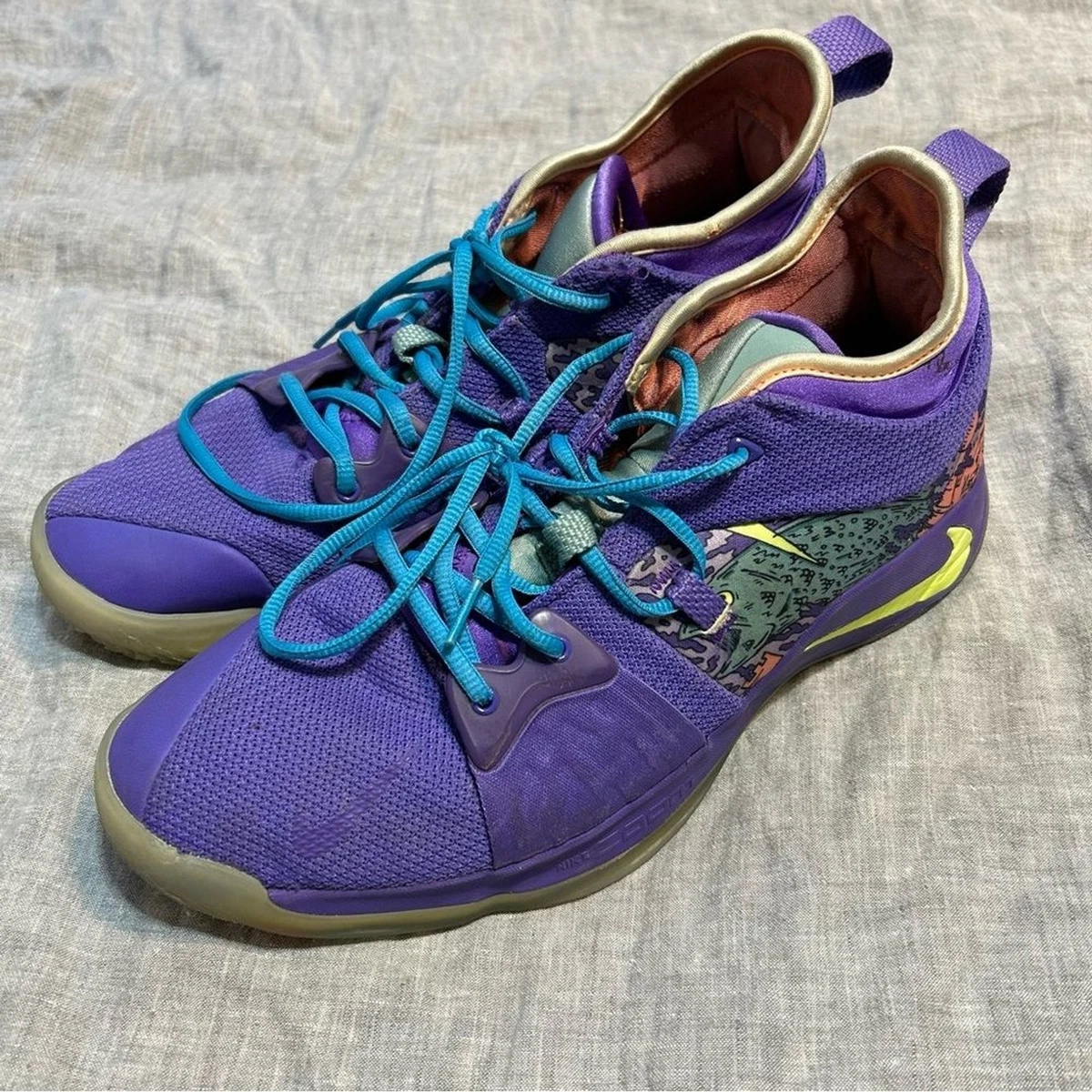 Nike Zoom PG2 Mamba Mentality Purple Venom Athletic Sneakers Size 13 Basketball Nike PG 2 “Mamba Mentality” #2k25 #2k26 main image 4