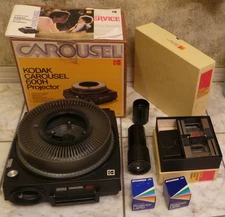 Kodak Carousel 600H Slide Projector with 2 lens carousel / tray options + lamps