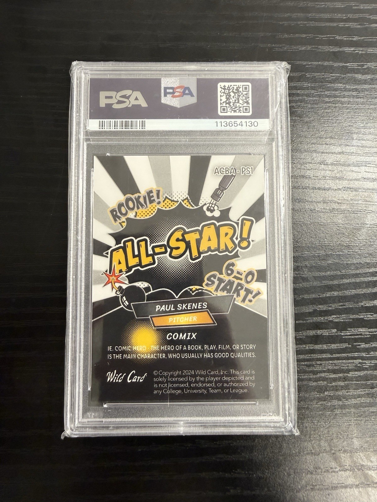 2024 Paul Skenes Rookie #1 Pick /20 PSA 10 WC Alumination CM view 2