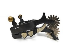 AJ Tack Youth Antique Brown Hearts Spurs