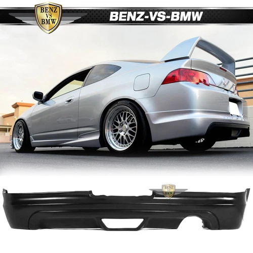 Fits 02-04 Acura RSX Rear Bumper Lip Spoiler Mugen Style Unpainted Black PU