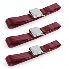 Vw Type 1 1968 - 1983 Airplane 2 Point Burgandy Lap Bench Seat Belt Kit - 3 Belt Vw Type 1 1968 - 1983 Airplane 2 Point Burgandy Lap Bench Seat Belt Kit - 3 Belt