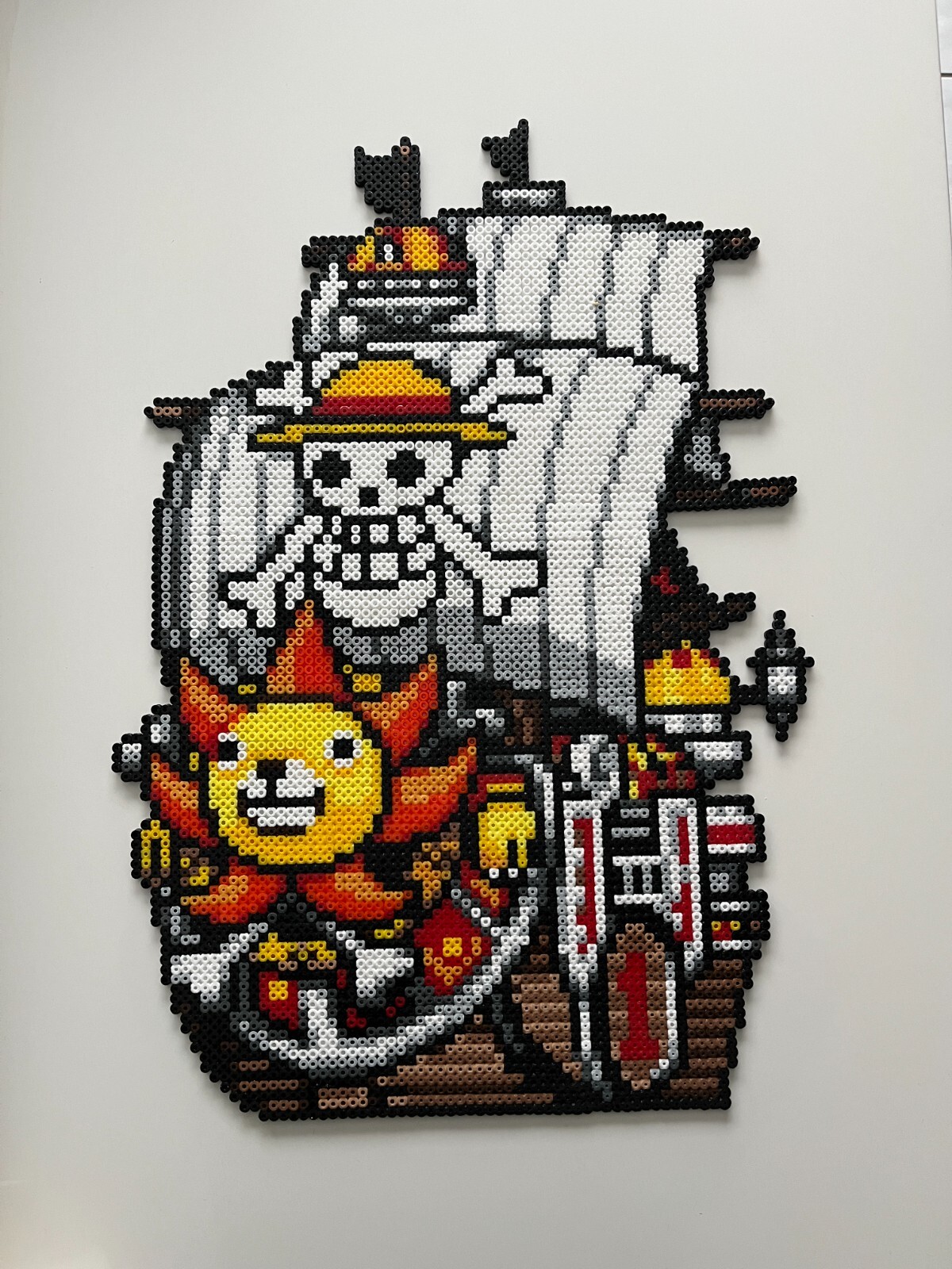 Pixel art One Piece bateau de Luffy en perles à repasser loisir créatif enfant adulte