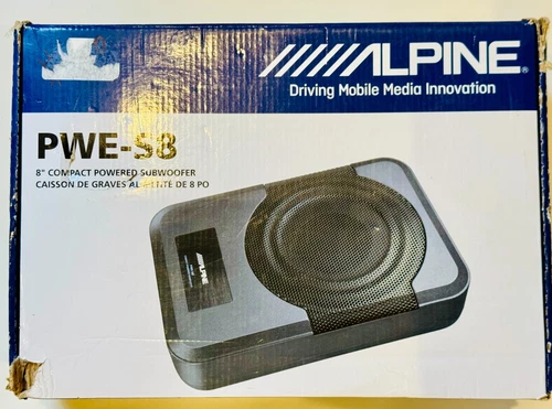 NEW Alpine 8" Amplified 120 Watts Powered Car Subwoofer PWE-S8