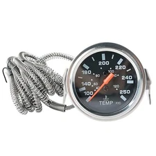 2'' 52mm Chrome Pointer Water Temp Temperature Gauge Mechanical Black Face ℃ / ℉