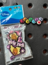 Hannah Montana Photo Crest 2Pk Authentic Jibbitz Shoe Charms for Crocs. Rare NEW
