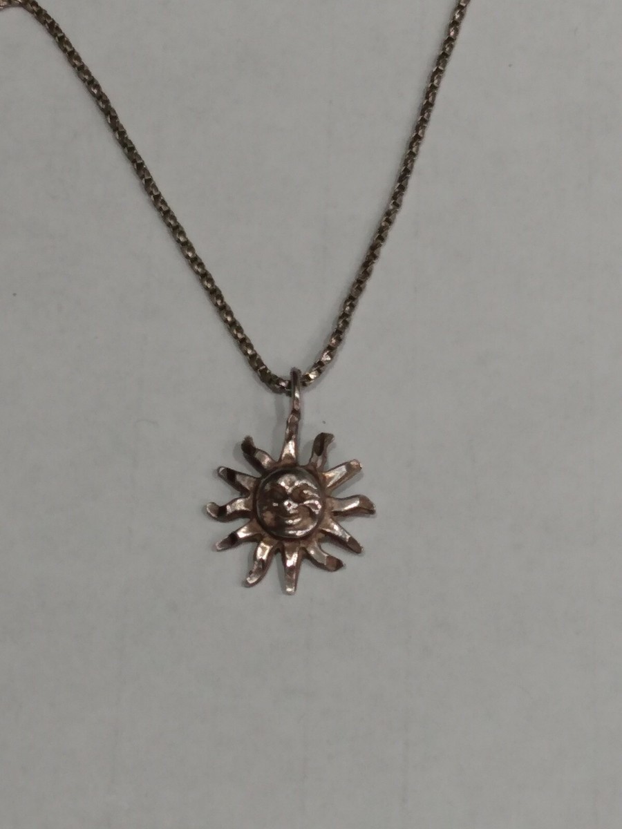 Sterling Silver 925 Sun Pendant on Necklace | eBay