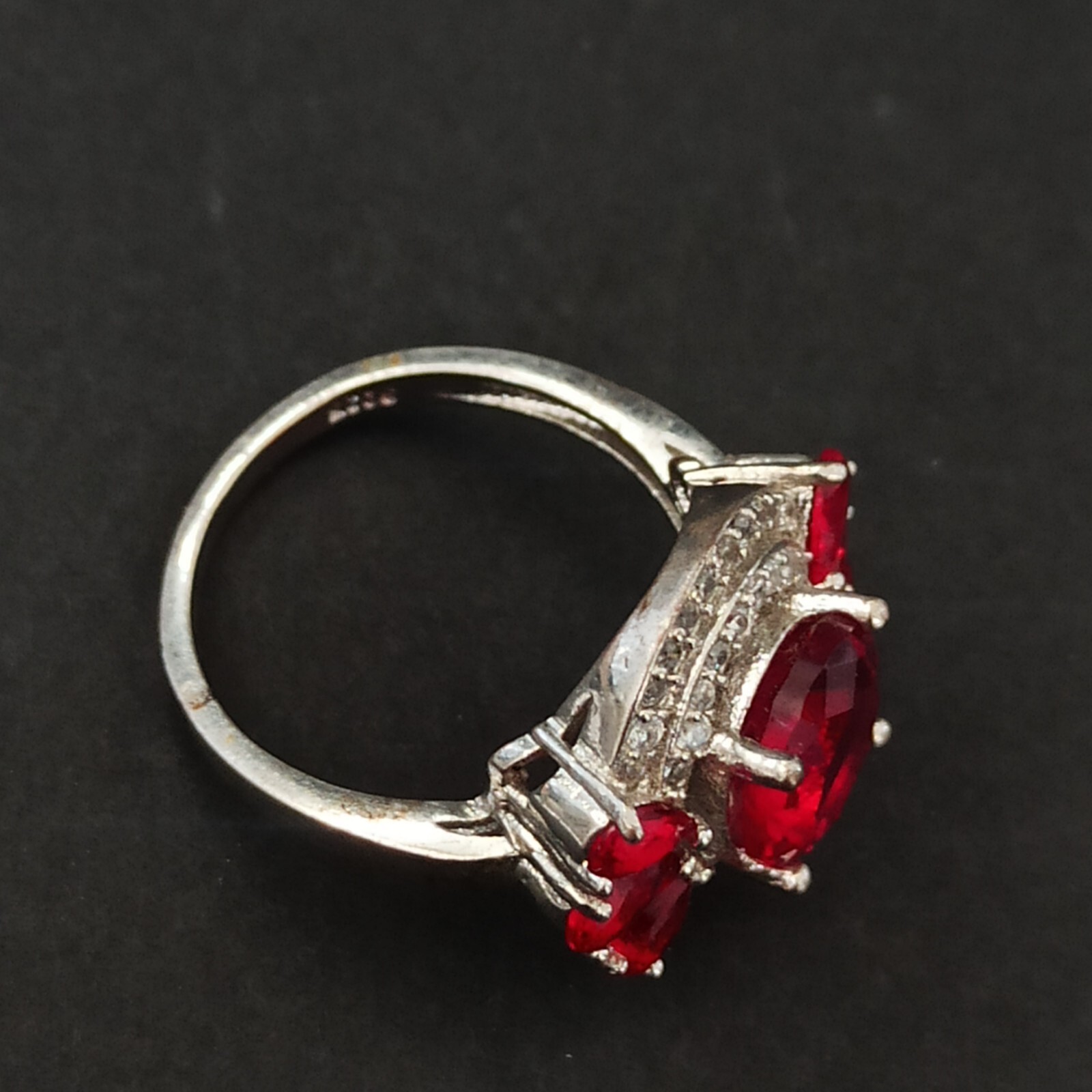 Ruby Red Silver Ring Zirconia Prong Statement Sig… - image 11