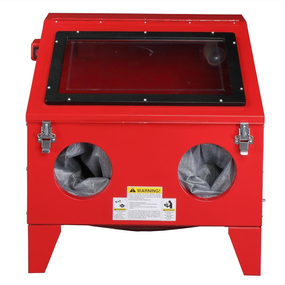 Hot Steel 40 Gallon Sandblast Cabinet Sandblast Gun Gloves & Nozzles
