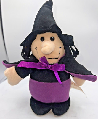  Halloween Decor DanDee Sitting Witch 9''   Plush Stuffed Toy Purple black