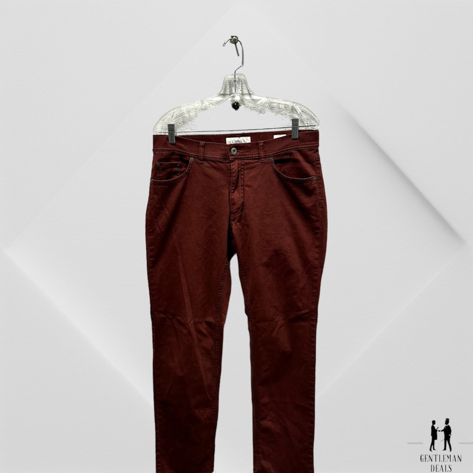 Brax Feel Cooper FA MT Flex Reg Fit Chino Pants Men's 48 32x31 Maroon