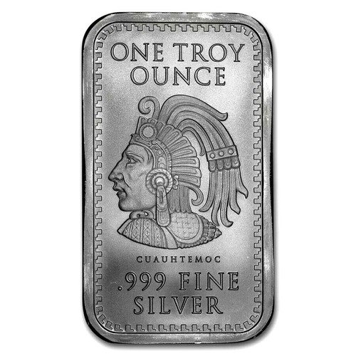 1 TROY OZ .999 FINE SILVER AZTEC CALENDER BAR BU - Picture 2 of 4