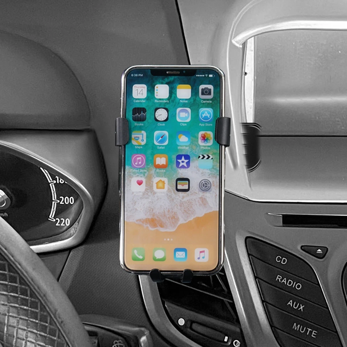 For Ford Fiesta WT 2008 2016 Black Dashboard Air Vent Cell Phone