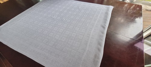 1 ANTIKE XL französische Damast-Leinenservietten. Handmonogramm BV - Bild 5 von 10