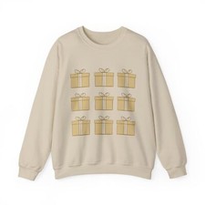 Christmas Jumper Sweatshirt Presents Gold 010