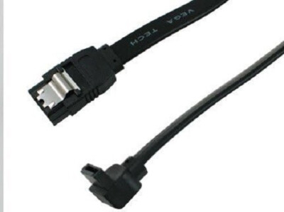 10'' Black SATA 3 III 6 GB/s SSD/HDD Data Cable Straight to LEFT Angle