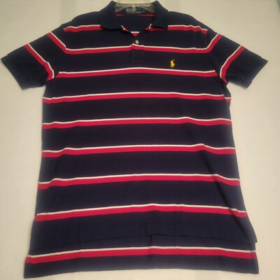 Ralph Lauren Shirt Polo Red White Blue Short Sleeve Men’s Size Large 