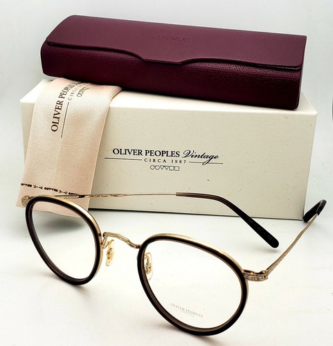 New Oliver Peoples Eyeglasses Mp 2 Ov 1104 5278 48 24 18k Gp Gold Brown Frame Ebay
