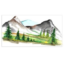 Mountain Life Vinyl decal/sticker Water Color camping hiking outdoors woods