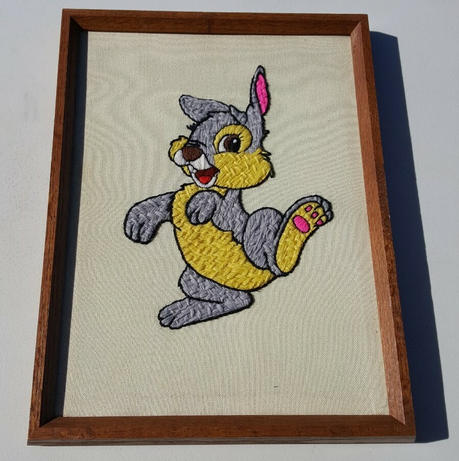 Vintage Paragon Needlecraft Walt Disney Thumper w Frame