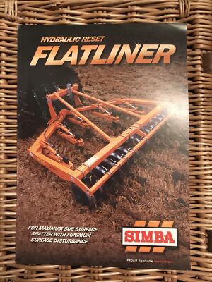 Original Simba Hydraulischer Rücksteller Flatliner Bodenlockeranlage Prospekt Merkblatt