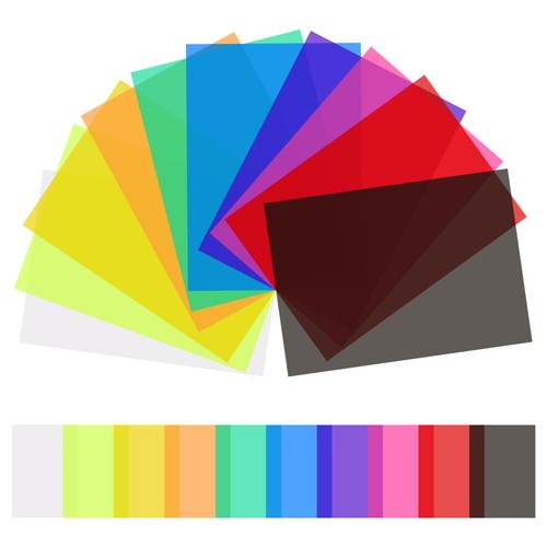20pcs Color Lighting Gel Filter Photography Color Filter Film Plastic Sheet
