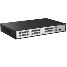 24 Port PoE Switch,10/100Mbps PoE Ethernet Switch Unmanaged with 2 Gigabit U...