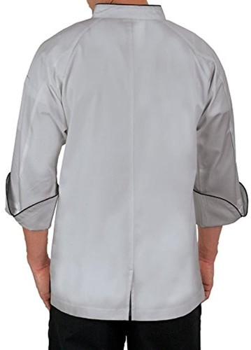 Restaurant Uniform Chef Coat Long Sleeve Single Breast Jacket For Men - Foto 6 di 21