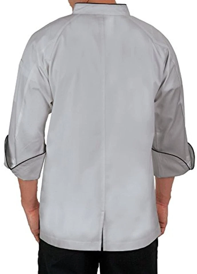 Chef Coat For Men Single Breast Jacket Kitchen Uniform Work Clothing - Image 4 of 4