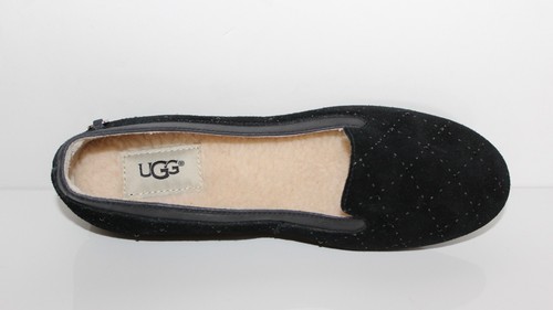 UGG Australia 1014419 BK 5 Women Suede Flat Slip on Shoes Black 5 - Picture 6 of 8