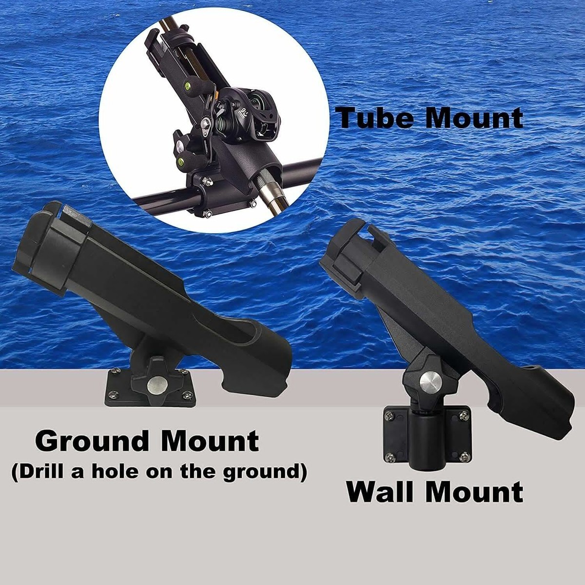 ABS Fishing Rod Mounts For Kayak Or Boat – Adjustable Pole Holder Bracket Set (2-6pcs)