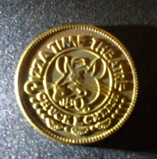 CHUCK E CHEESE 1982-IN PIZZA WE TRUST VINTAGE. AMUSEMENT TOKEN-L@@K!