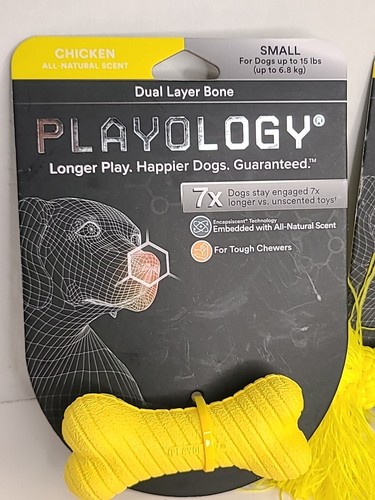 (2) Playology Dri-Tech Seil Hundespielzeug & Knochen natürlicher Hühnerduft für kleine Hunde - Bild 2 von 6