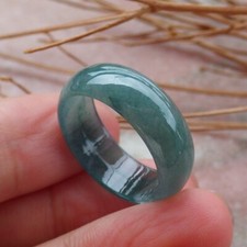 Certified Icy Green Burma Natural A JADE Jadeite Circle RING USA. 7.75    581551