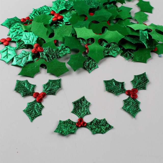 100Pcs Holly Berry Leaves Embellishments Christmas Tree Garland DIY Decorations 100Pcs Holly Berry Leaves Embellishments Christmas Tree Garland DIY Decorations