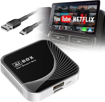 3-in-1 Wireless CarPlay Adapter & Android Auto Wireless Adapter, Plug & Play,...