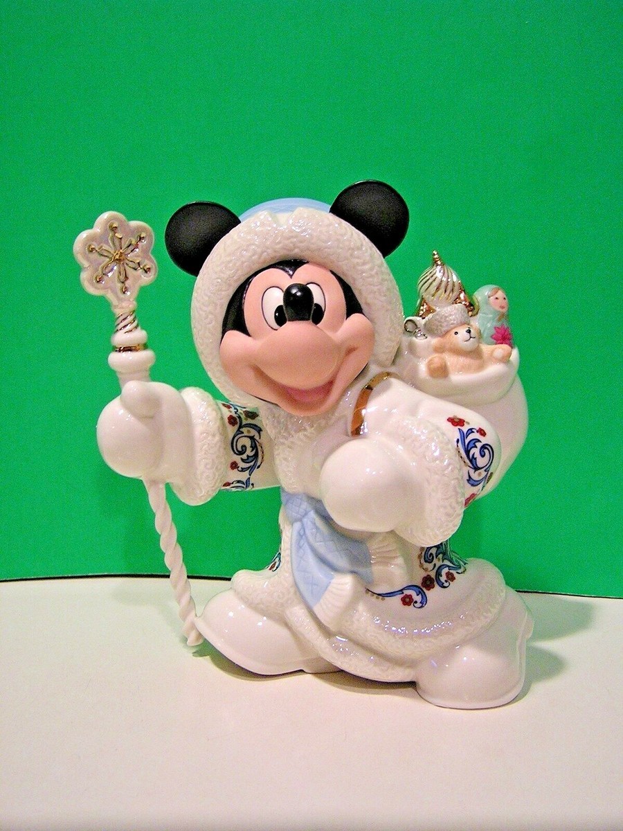LENOX Disney MICKEY AS GRANDFATHER FROST SANTA sculpture NEW in
