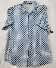I.N.C. INC International Concepts Women's Button Down Short Sleeve Shirt XXL 2X