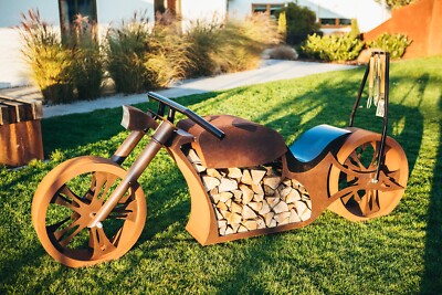 Motorrad XL Gartengrill Feuerstelle Sonderanfertigung Rostdesign L. 260 cm TOP