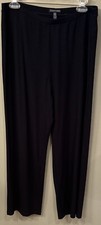 EILEEN FISHER Lightweight Black Pull-on Pants Made In USA Viscose & Spandex Sz M