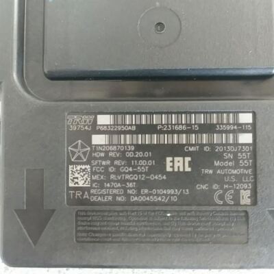 2019 JEEP CHEROKEE KEYLESS ENTRY MODULE ID P68322950AB | eBay