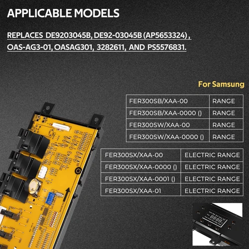 DE92-03045B Range Oven Control Board for Samsung FER300SX/SW/SB - Picture 5 of 10