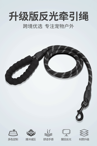 Nylon dog Lead, Padded Handle, Reflective, Tough Rope Leash, S & M/L 5ft Leads - Picture 9 of 15