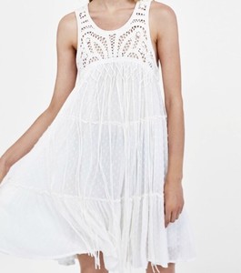 zara white crochet dress